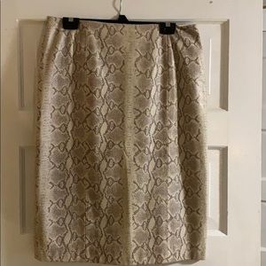 Gorgeous snakeskin print leather skirt